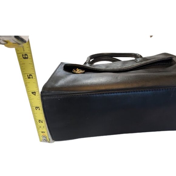 Giani Bernini Black Genuine Leather Satchel Tote Vintage-Era - Picture 10 of 12